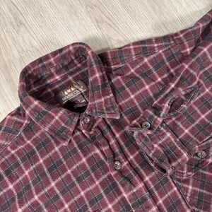 Moose Creek Men's Heavy Flannel Cotton Plaid Burgundy LT Workwear